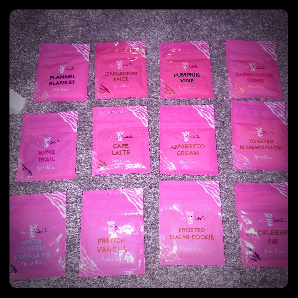 Lot of pink zebra sprinkles/wax melts